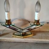 Old art deco table lamp - 2 lights - mirror lamp