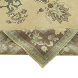 1970s handwoven vintage anatolian beige carpet 155 cm x 266 cm