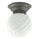 Art Deco ceiling lamp, white glass, Poland, 1930s