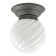 Art Deco ceiling lamp, white glass, Poland, 1930s