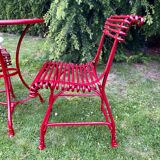 Salon de jardin - 2 chaises Arras US, 1 guéridon Arras - Rouge vif