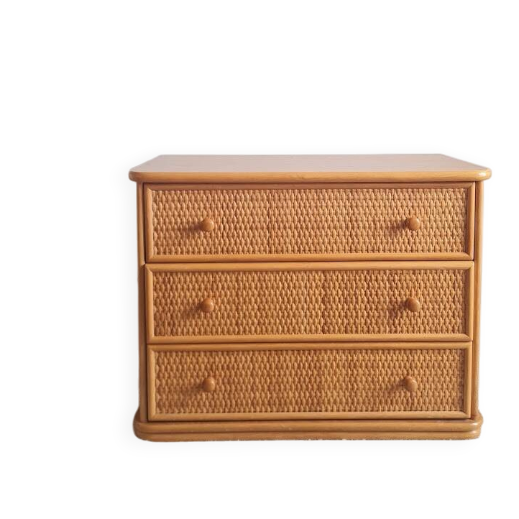 Vintage rattan chest of drawers