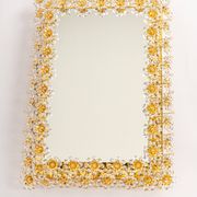 Spectacular backlit mirror in gilded brass and crystal glass by Palwa, Germany.