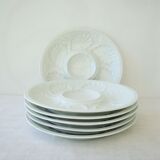6 porcelain oyster plates Tharaud Limoges