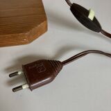 Lampe cocotte articulée en bois de pin 1970