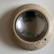 Travertine and steel valet tray, space age 1960s, Italian work