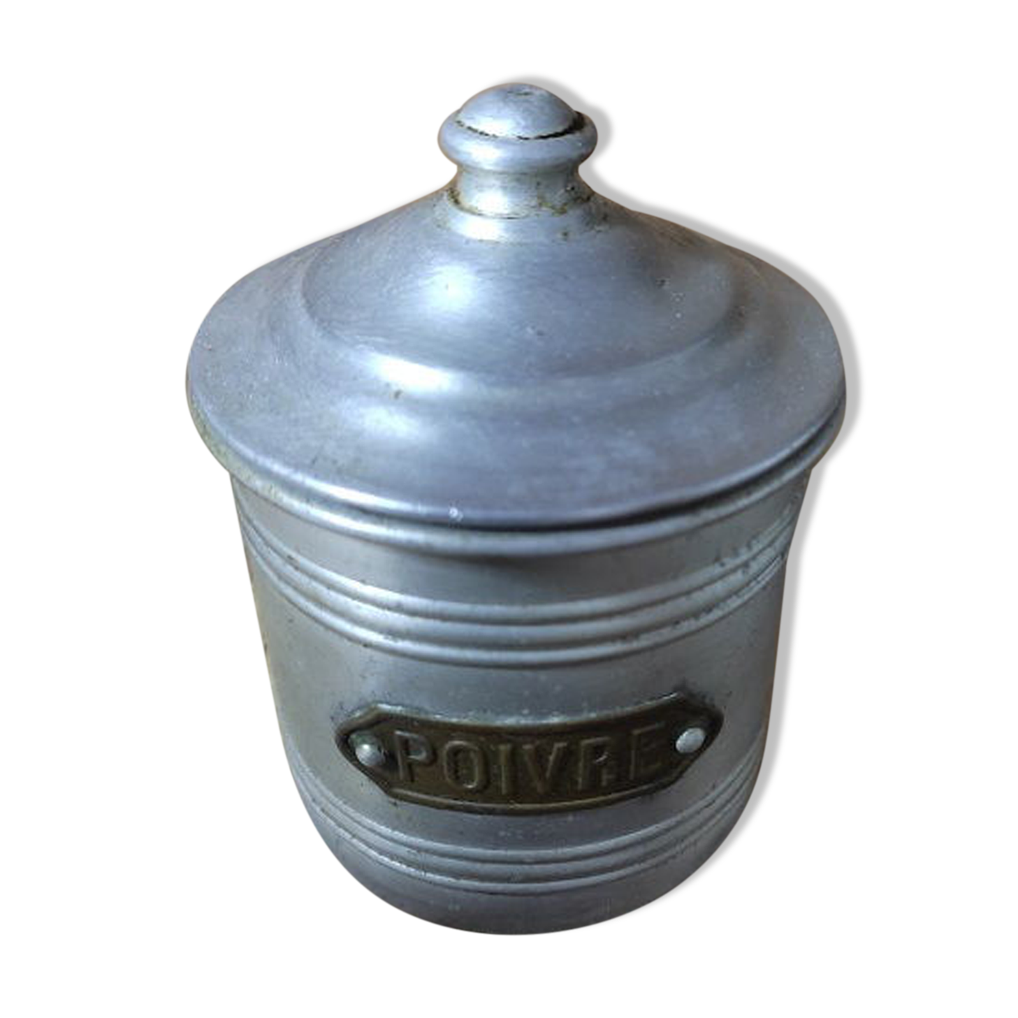 Spice pot box Trundle Aluminum brass Pepper Old vintage