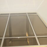Dining table in chrome-plated steel and brass by Romeo Rega circa 1970