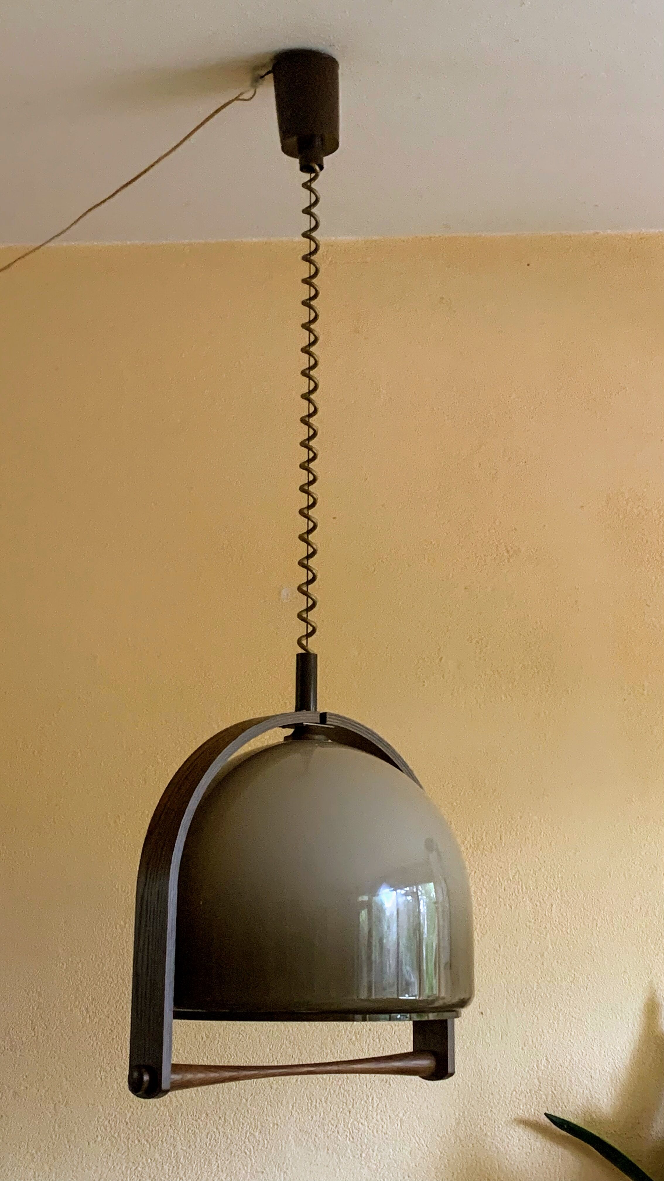 Temde Leuchten pendant lamp lucid and vintage teak