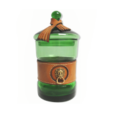 Vintage green glass bathroom container