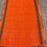 4x6 orange kilim rug, rug for kitchen, Anatolian rug, Kelim carpet