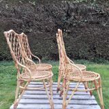 Set of 4 vintage rattan chairs