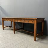 Large antique drapery fabric table