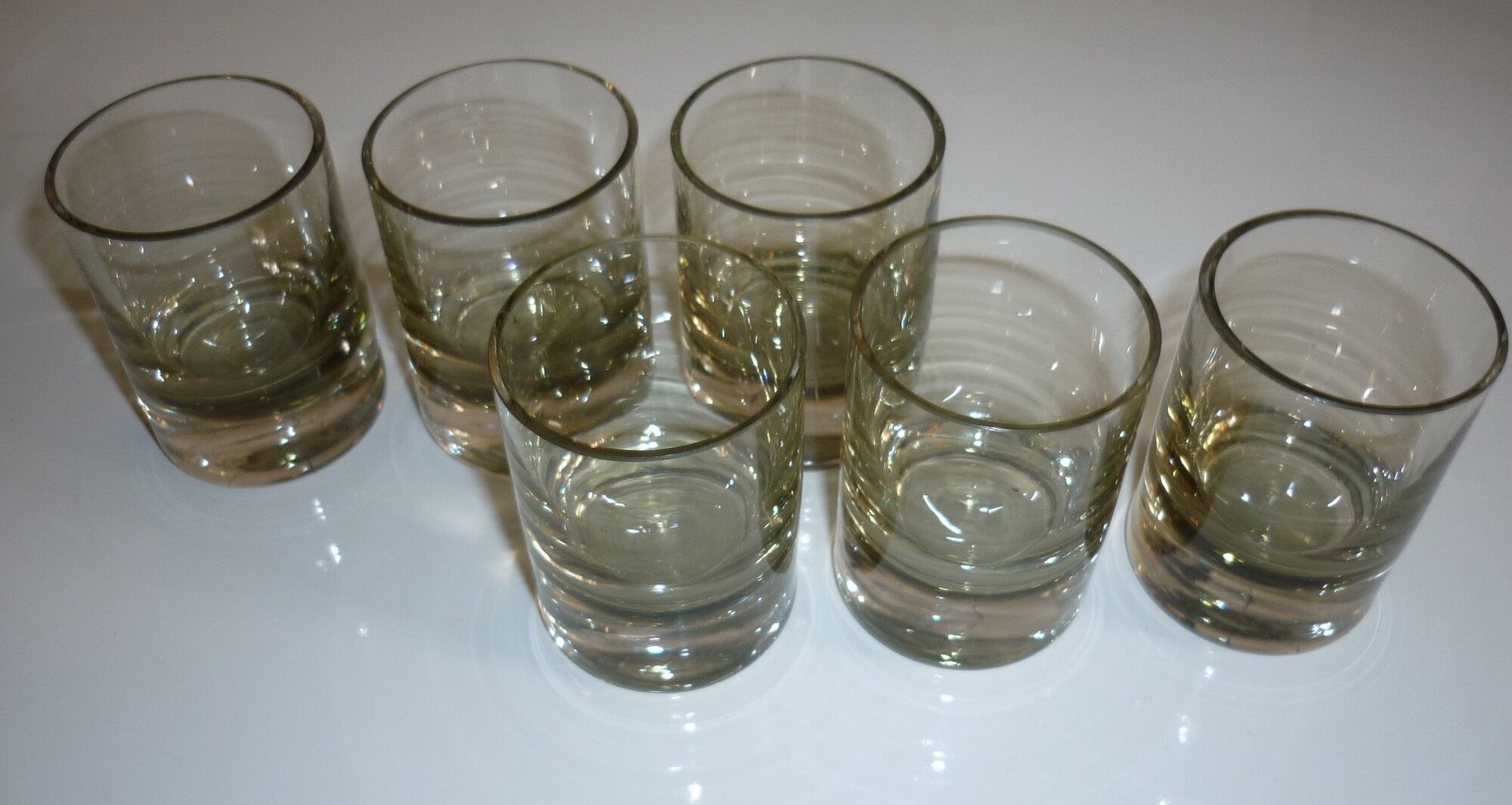 Suite of 6 glasses of smoked glass