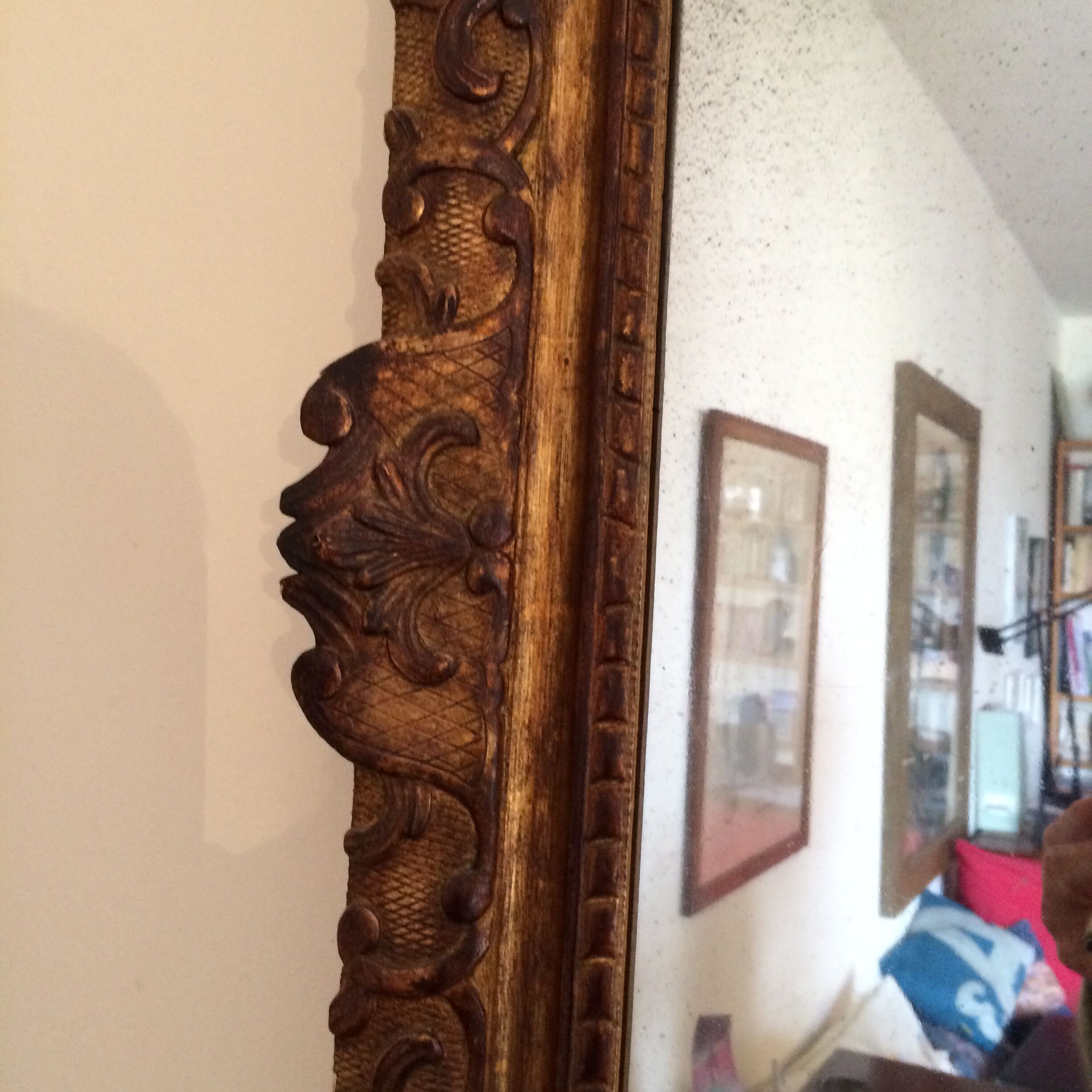 Old moroir in gilded wood 62x112cm