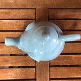 Ancienne théière forme éléphant céramique bleu ciel vintage #a472b