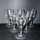 Set of 6 vintage stemmed glasses in glass cut with drops 11.5cm