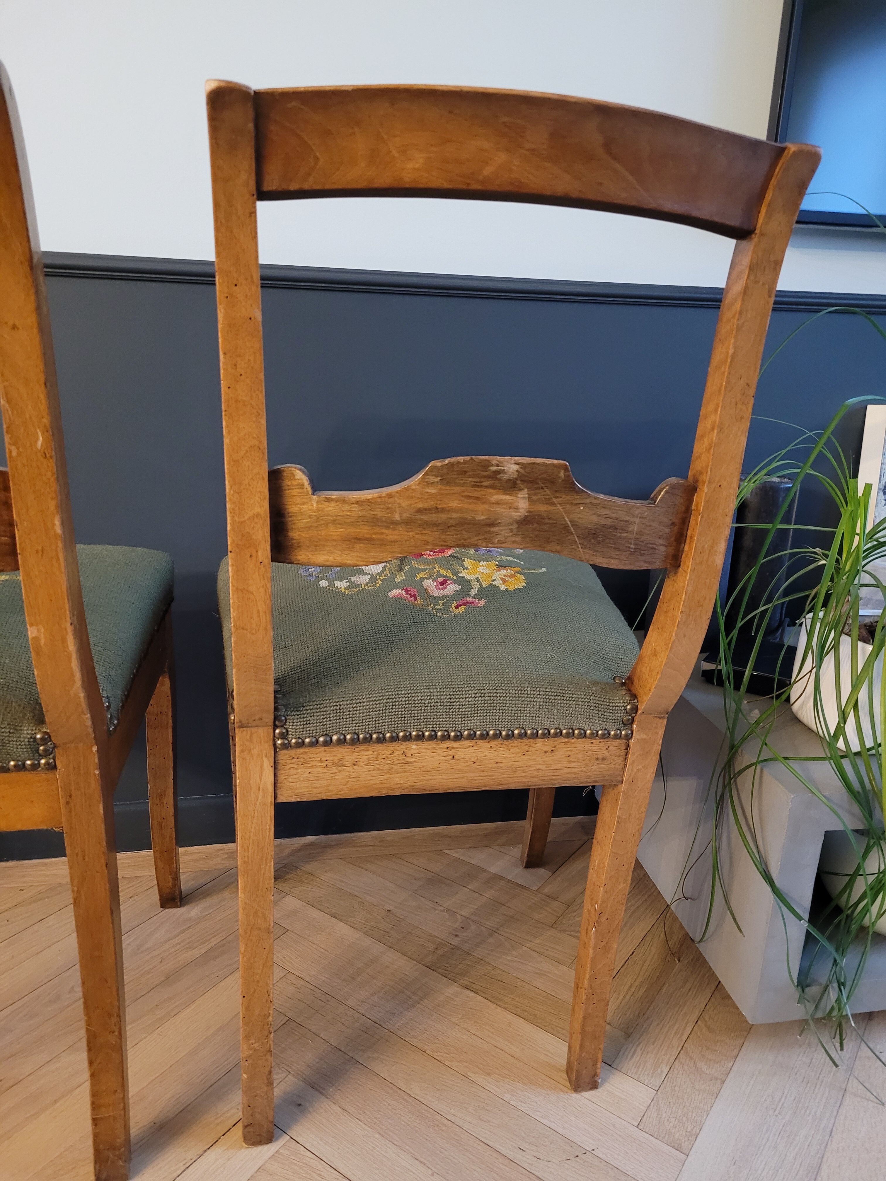 Canvas upholstered chairs