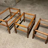 Wicker rattan nesting tables from the 60s/70s
