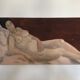 Table nude woman lying 40x80