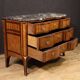 Commode française marquetée avec dessus en marbre, XIXe siècle