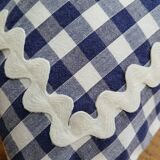 Set of 2 vintage cushions, blue gingham