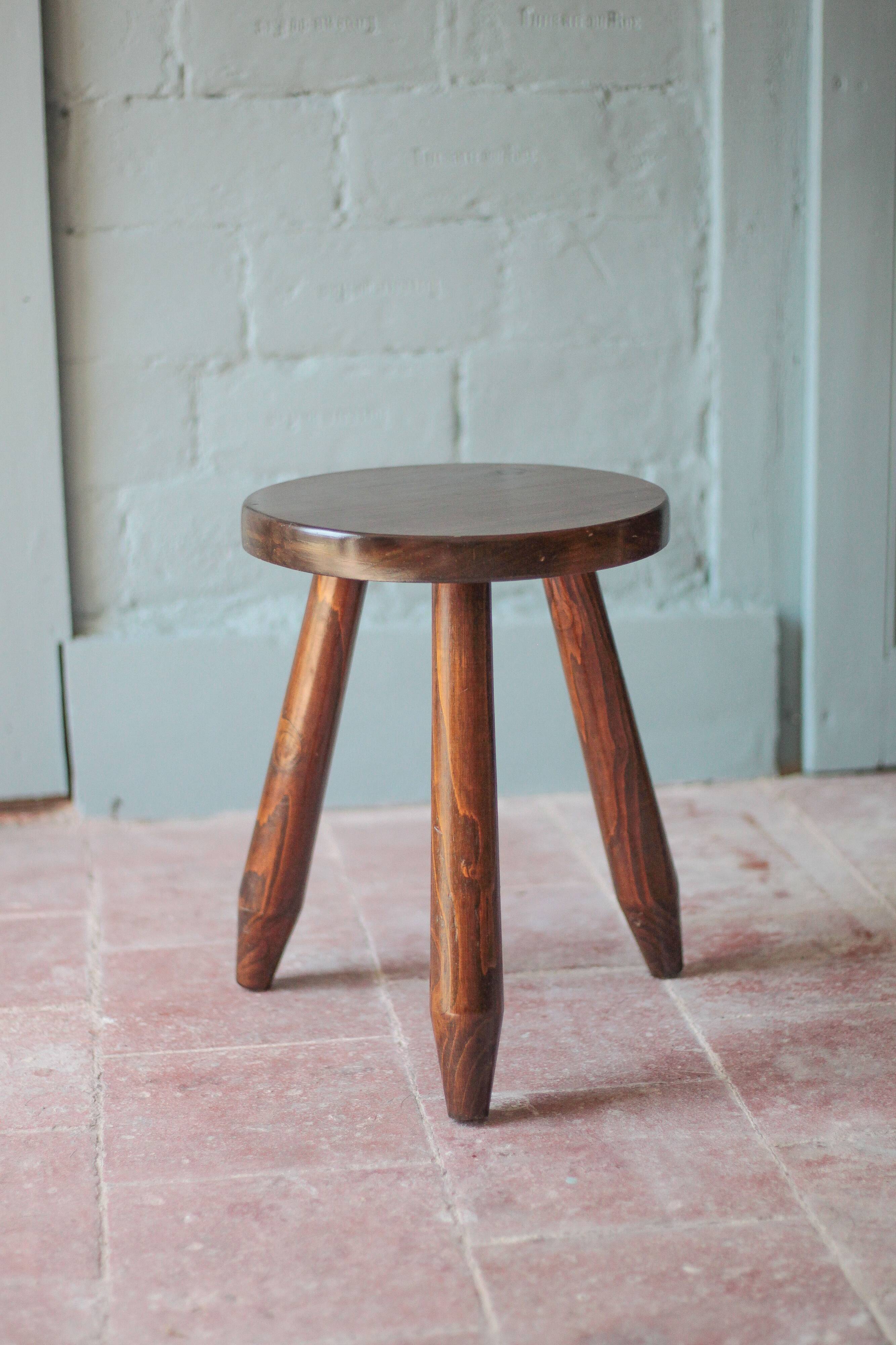 Vintage stool, tripod wooden stool, occasional stool, plant stand,