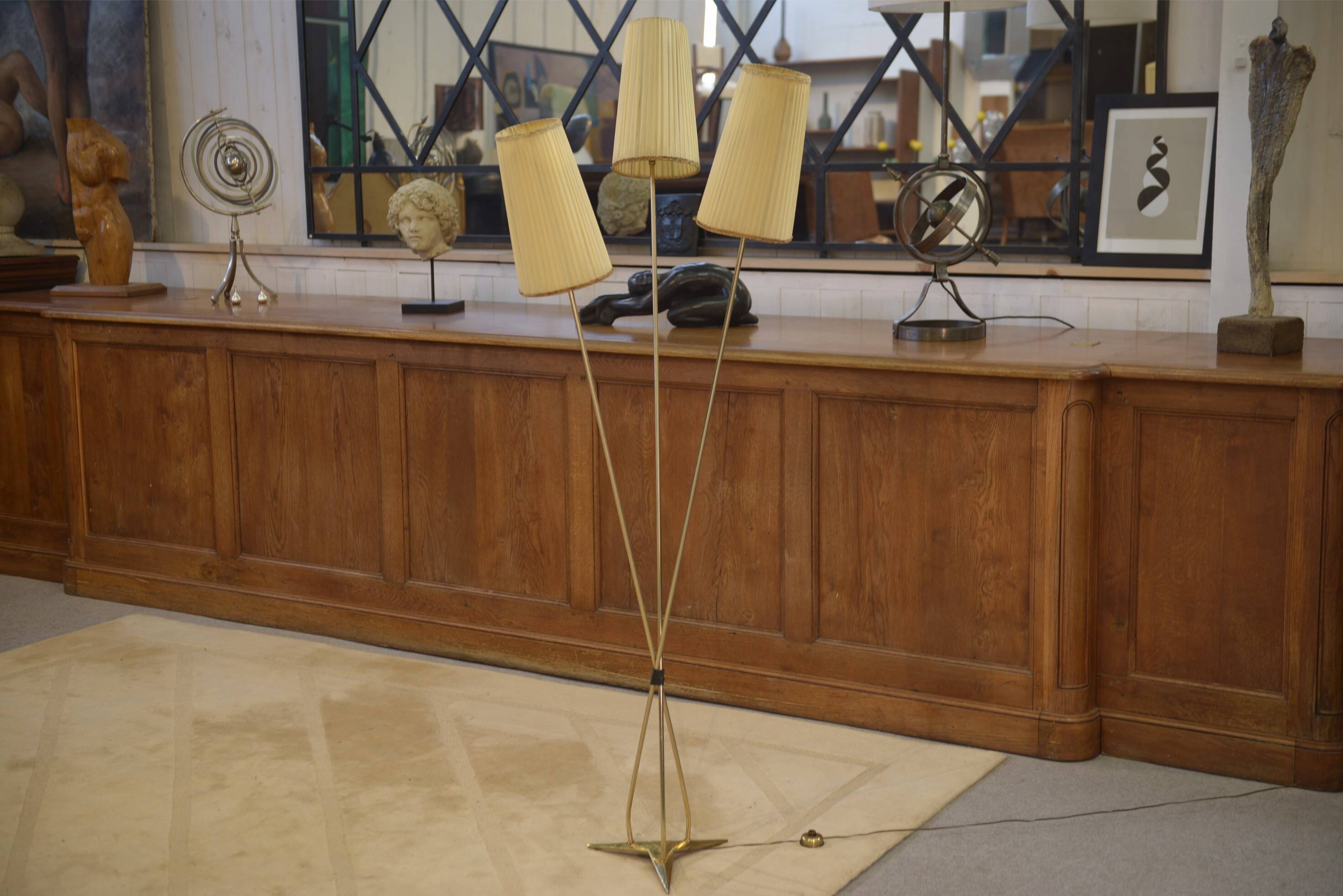 1960s design three-armed floor lamp