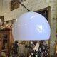 stainless steel and marble arc floor lamp