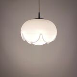 Large frosted glass pendant light by Peill and Putzler Seerose / Artichoke XL 1970