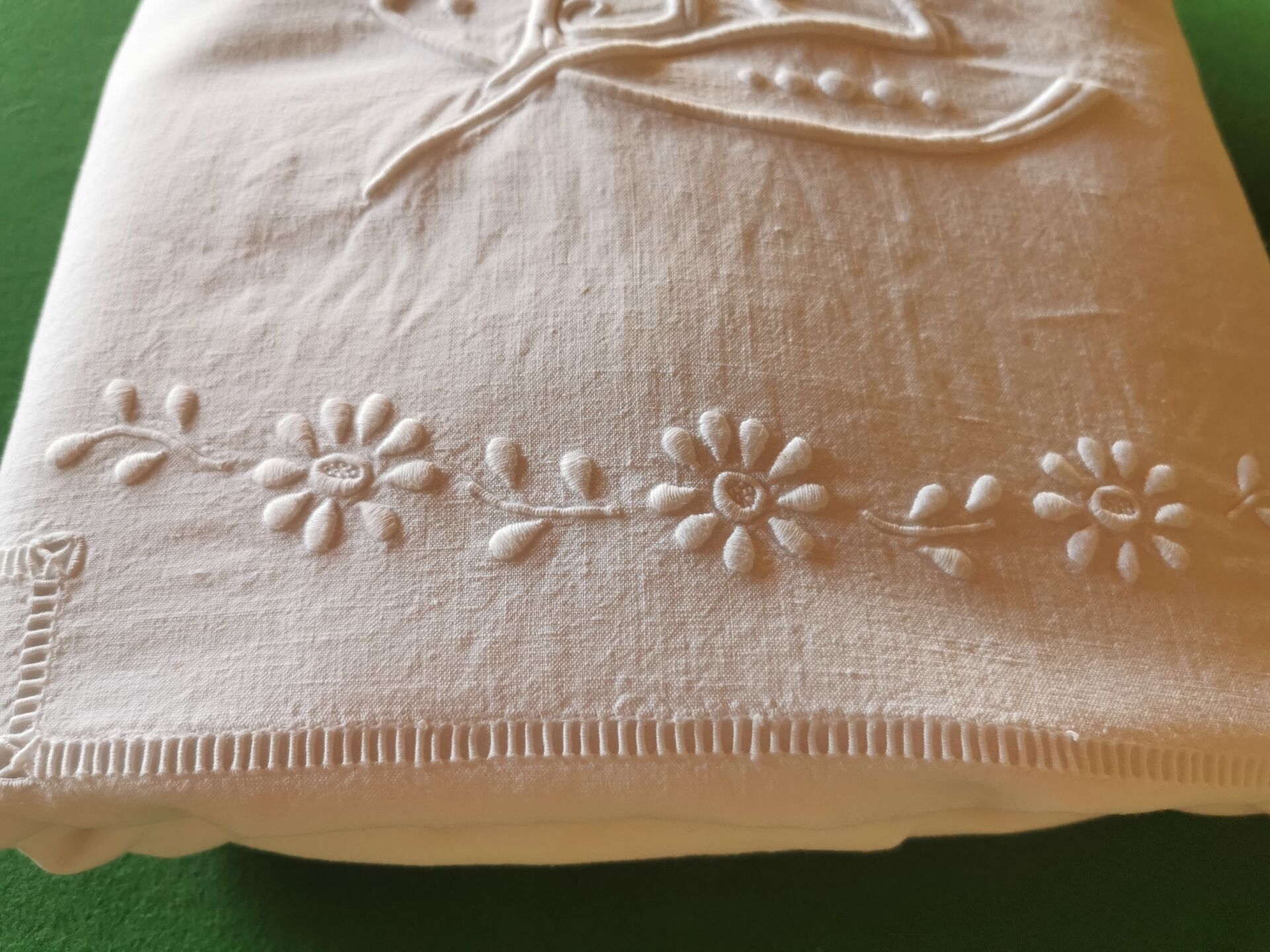Old monogrammed fabric