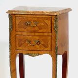 Louis XV 18th century marquetry bedside table nightstand chest of drawers