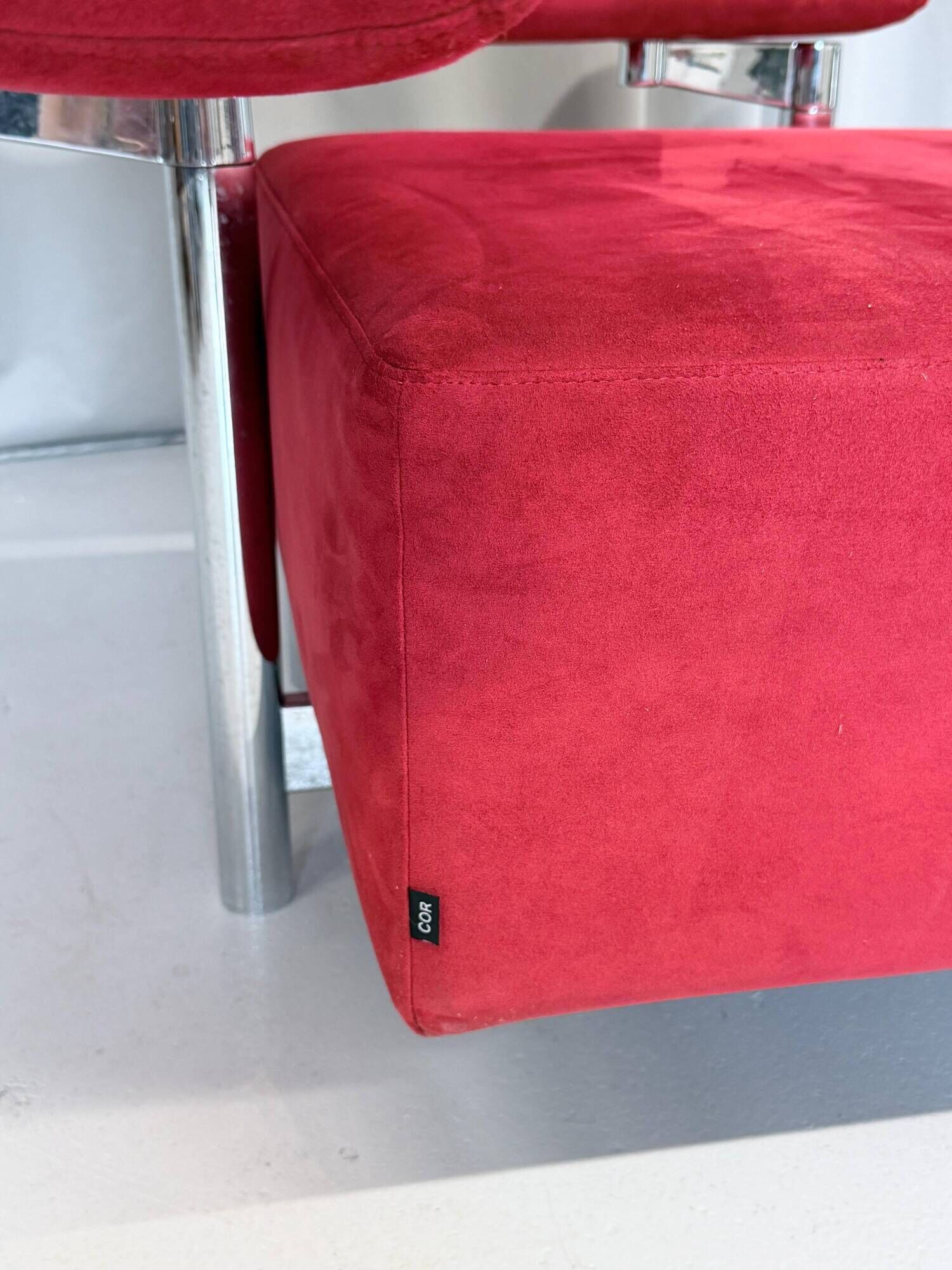 Red Alcantara Arthe Lounge Chair By Cor