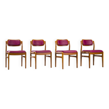 4 chaises en teck par Johannes Andersen pour Uldum