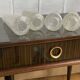 4 tulips cone blown crystalline glass for vintage suspension