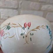 Old opaque porcelain bowl from Gien with a floral decoration.
