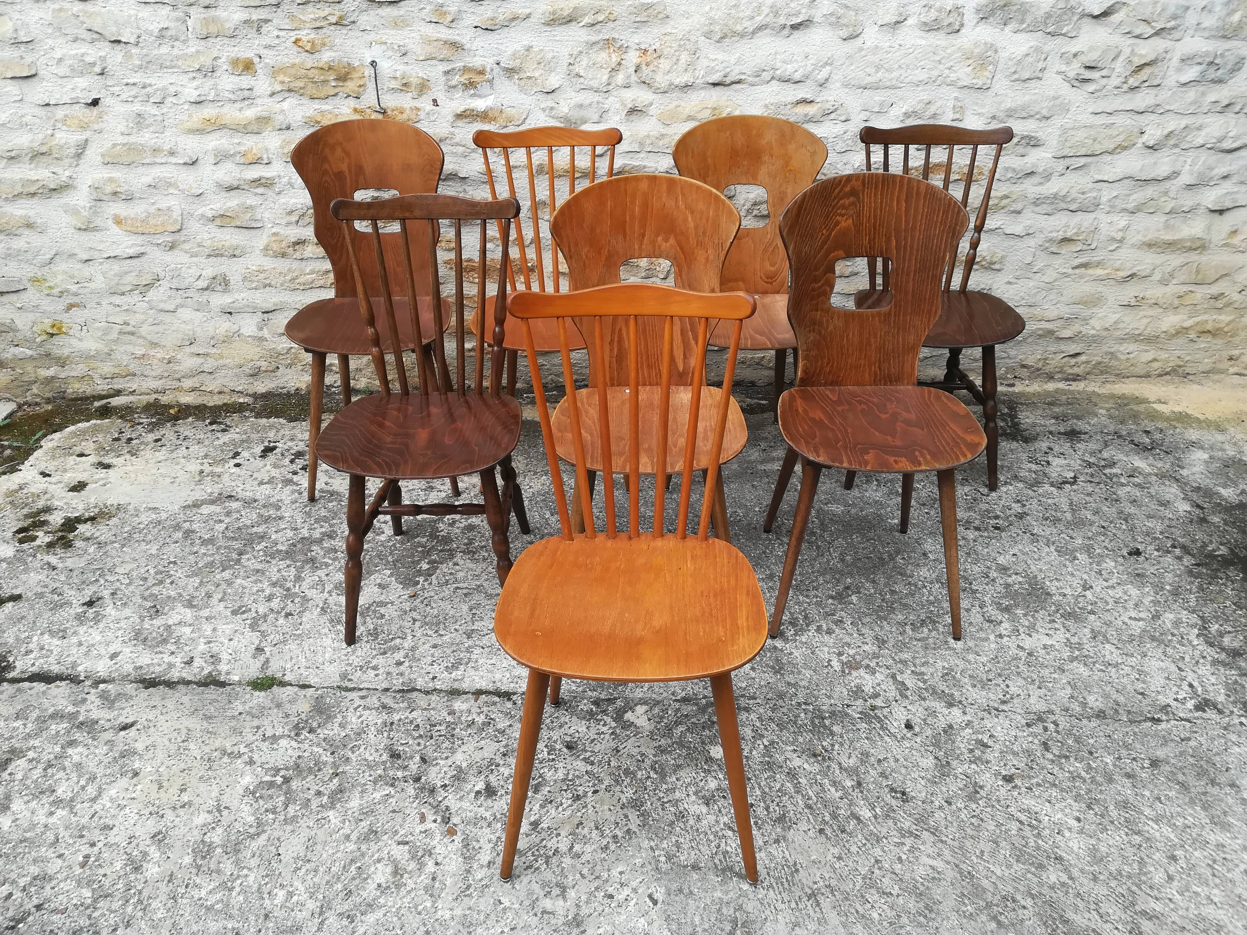 mismatched bistro chairs