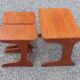 Set of 3 nesting tables in Scandinavian style made of teak from the 1970s.