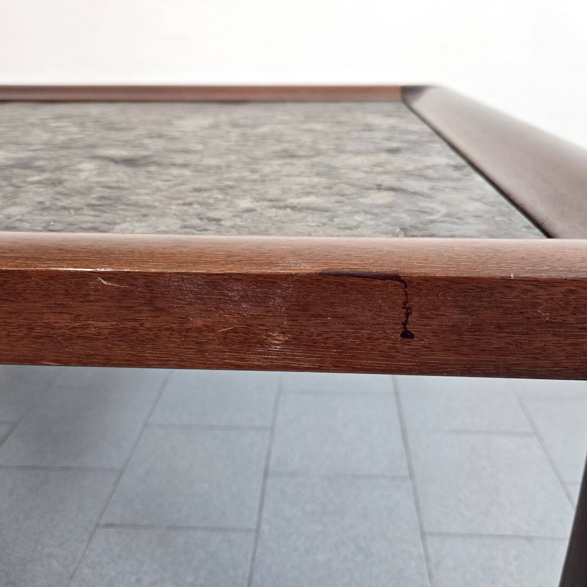 1960s Scandinavian coffee table in teak and schist