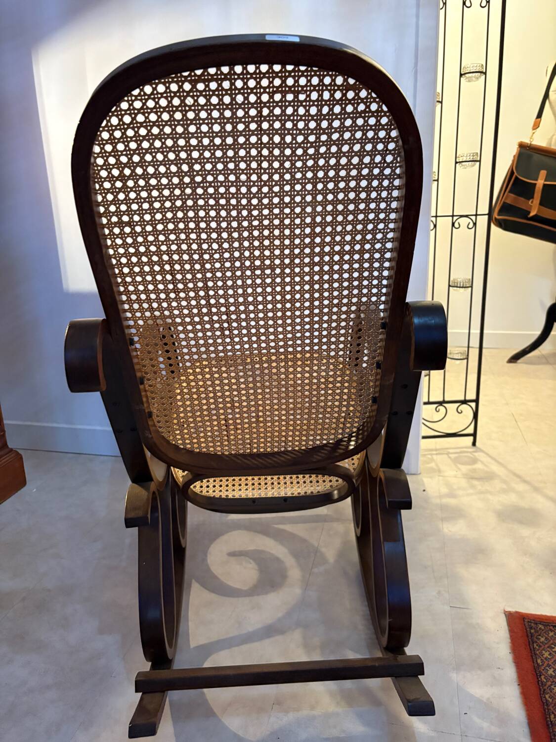 Rocking chair with caning