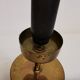 Swedish table lamp foot, made of wood, amber bubble glass and brass