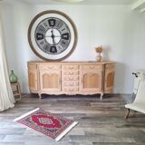Low buffet in renovated solid cherry wood – Revisited Louis XV style – 250 cm