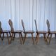 Set of 8 Farmhouse Tyrolean Chair with Heart Cutout Back / 1970s Vintage Di