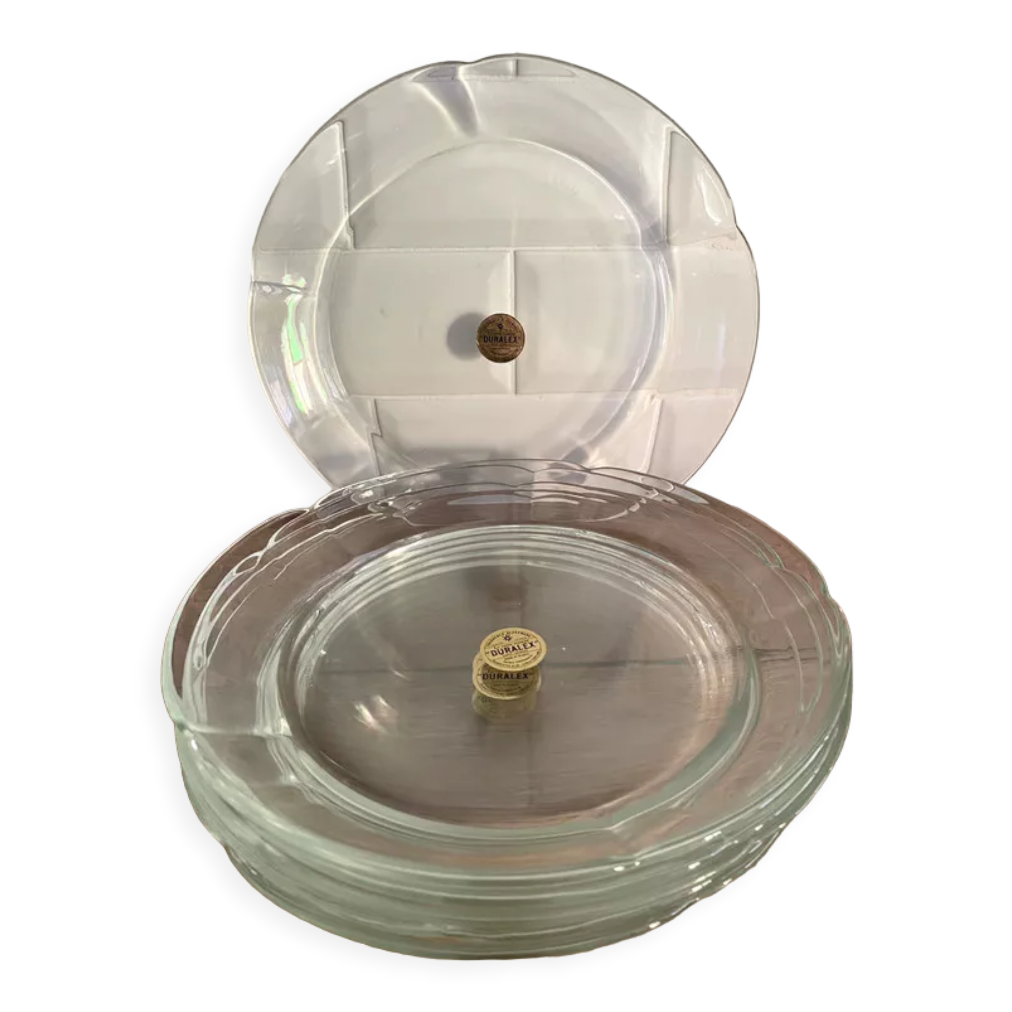 6 new Duralex transparent flat plates