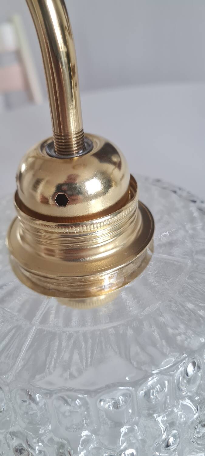 Pair of chiseled glass sconces