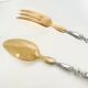 2 silver and horn salad servers