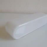 Modernist vase or centerpiece in white glass