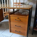 Modernist desk with two oak pedestals from the 60s