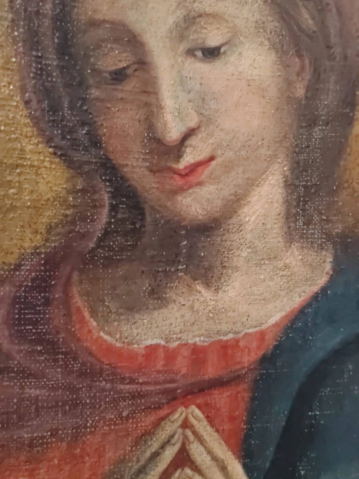 Virgin in prayer, oil on canvas, 17th century, Central Italy