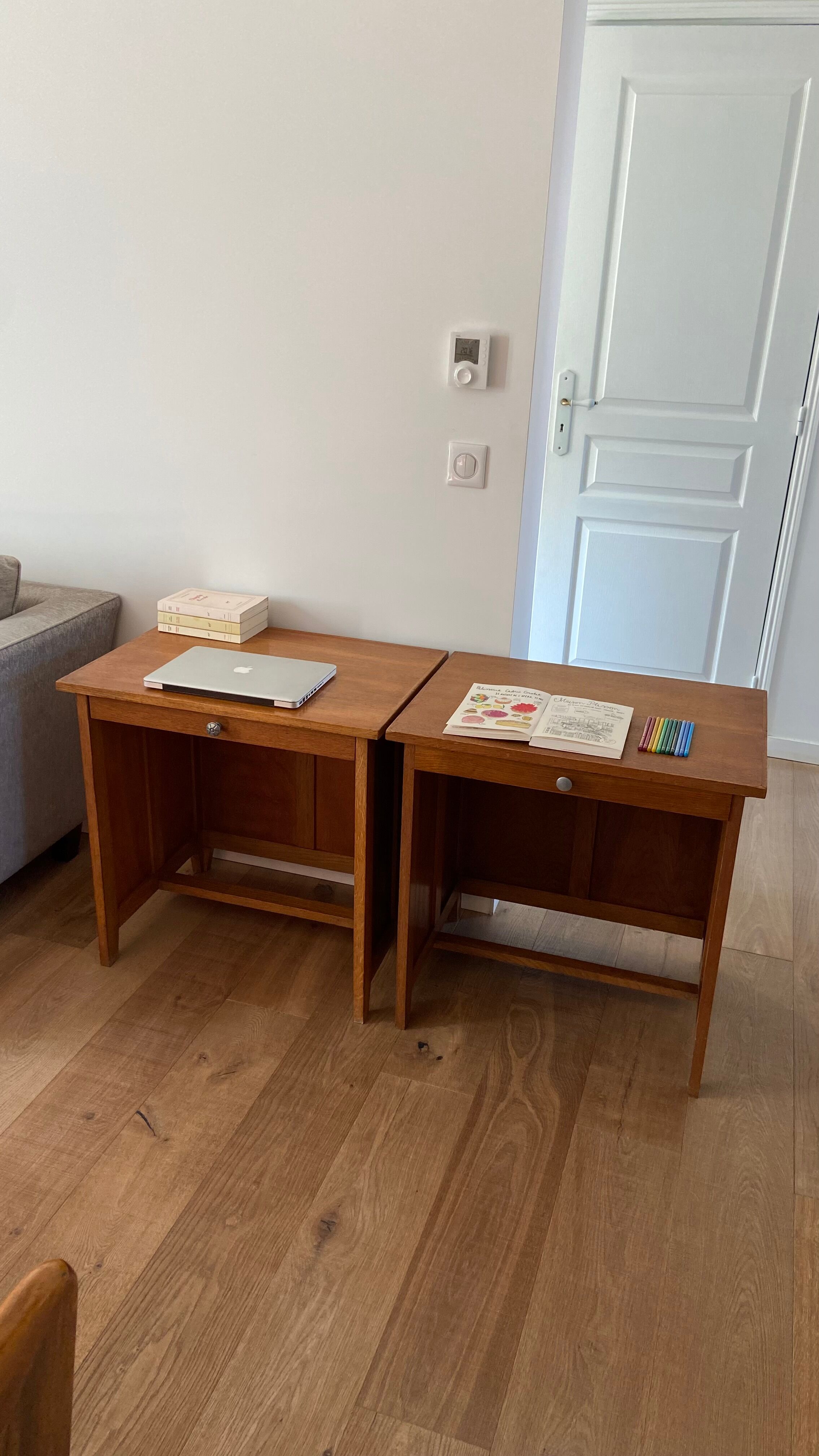 1950s vintage children's desk in light oak